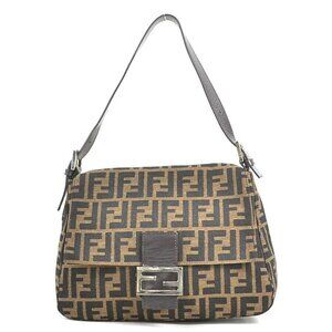 Auth FENDI Zucca Mamma Baguette Shoulder Bag